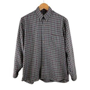 Rodolfo Valentino Collection Plaid Long Sleeve Button Down Men's Shirt 14 1/2